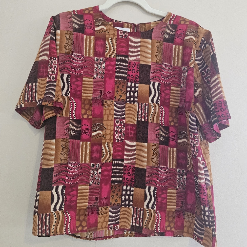 Impressions Of California Women's Medium Blouse Animal Inspired Print